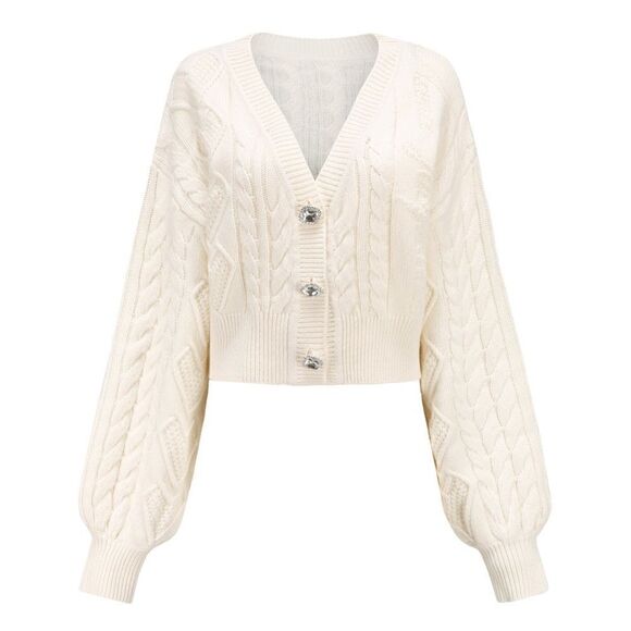 NANA Jacqueline Nina Wool Cardigan with jeweled buttons - Picture 5 of 15